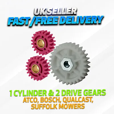 Cylinder Gear & 2x Drive Gears Fits Suffolk Atco Bosch Qualcast • £16.69