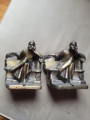 Vintage Pair K & O Kronheim Oldenbusch Dante Bronze Bookends • $54.99