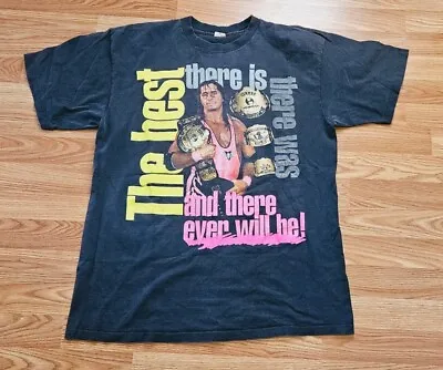 Vintage 90s WWF Bret The Hitman Hart Wrestling T Shirt Double Sided XXL 2XL Fade • $375