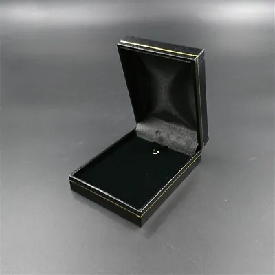 Black Leatherette Velvet Jewellery Presentation Pendant Charm Necklace Gift Box • $15.99
