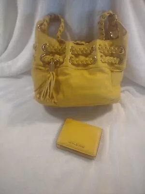 💛 Michael Kors Hobo Shoulder Bag Astor Yellow Leather Braided Handle  Tassel 💛 • $150