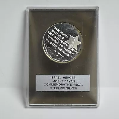 Israeli Heroes Moshe Dayan Commemorative Medal Sterling Silver (slx4184) • $34.55
