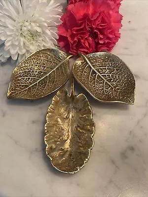 3 Vtg Virginia Metal Crafters Brass Leaf EPISCEA #3-30 & PRIMROSE Signed • $45