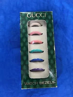 Vintage GUCCI Ladies Bangle Watch Changeable Bezels In Box. Set Of 6. • $94