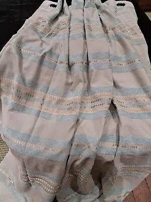 £4.99 • Buy Montgomery Lined Eyelet Top Mint Green Curtains 72 X 66 Inch Thick