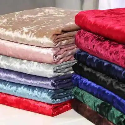 £0.99 • Buy Crushed Velvet Fabric Upholstery Material Premium Stretch Craft 145cm Wide Sofa 