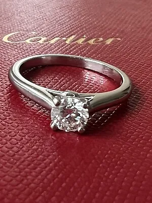 £2000 • Buy Cartier 1895 Diamond Engagement Solitaire Ring 0.40ct RRP £4650