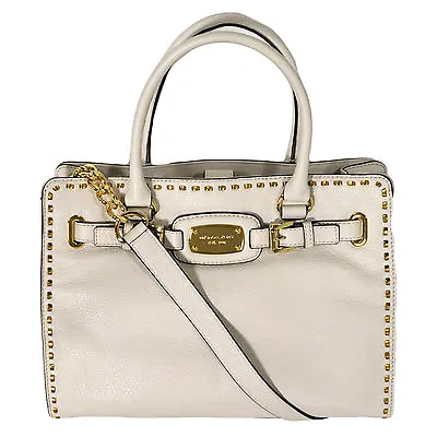 Michael Kors Womens Purse Handbag Large Crossbody Hamilton Leather White Logo • $149.99