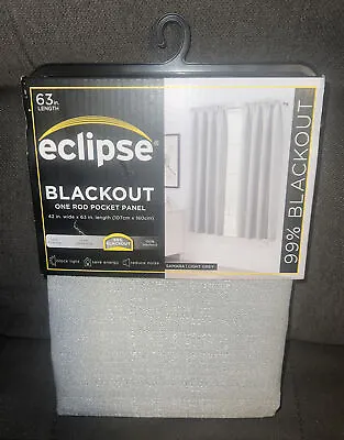 Eclipse Samara Blackout Energy-Efficient Thermal Lt Grey 1-Curtain Panel42”x63” • $24.99