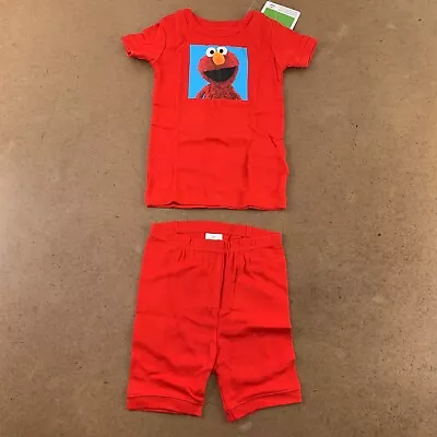 GAP Toddler Size 5 Red Sesame Street 100% Organic Cotton Elmo Pajama Set NWT • $18.89