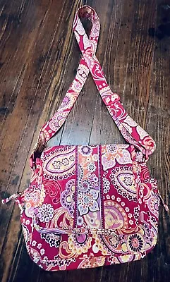 VERA BRADLEY Lindsay Messenger Crossbody Shoulder Bag Side Ties Mod Floral Pink • $15