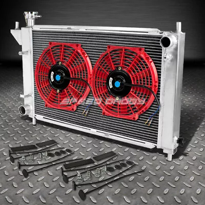 3-row Full Aluminum Racing Radiator+2x Red Fans For 94-95 Ford Mustang V8/v6 Mt • $145.99