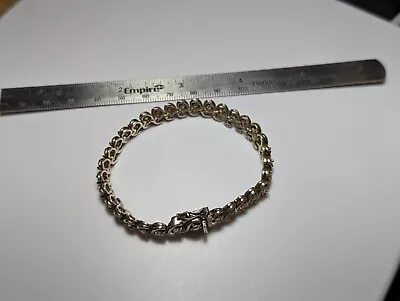 Vintage Sterling Silver Cubic Zirconia Bracelet FAS 925 • $30