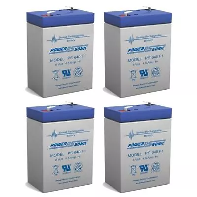 Power-Sonic 4 Pack - 6V 4AH Sealed Lead Acid Battery 6 Volt  - DEER GAME FEEDER  • $39.99