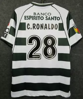 Retro Vintage Sporting Lisbon Football/Soccer Jersey - #28 Cristiano Ronaldo • $36.58