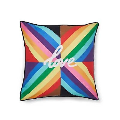 Pride ‘Love’ Decorative Rainbow Coloured Square Throw Cushion 52 X 52cm • £19.79