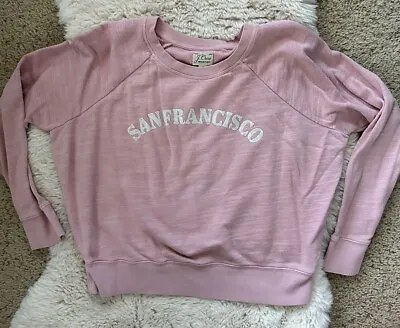 J.Crew Vintage Fleece Crewneck Sweatshirt San Francisco Small Pink • $6.99