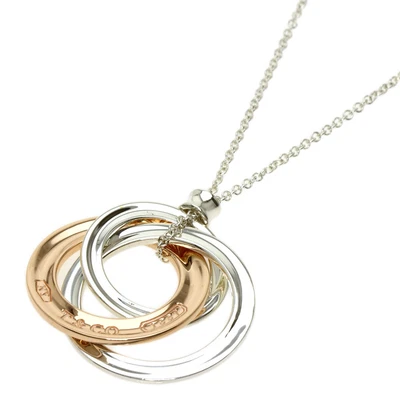 £151.45 • Buy TIFFANY&Co.   Necklace 1837 Interlocking Circle Silver Rubet Metal