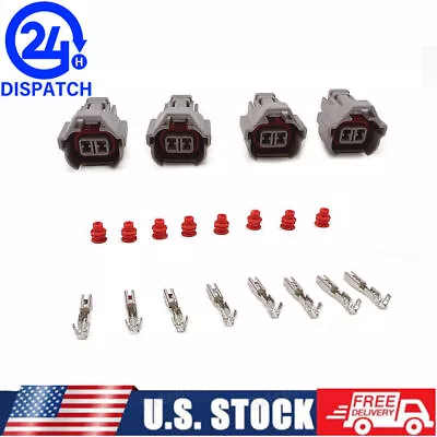 4* 2-Pin For Nippon Denso 90980-11153 Fuel Injector Connector Plug Clip Kit Set • $8.95