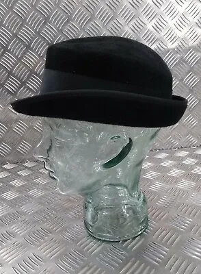 Trilby / Porkpie / Fedora Style Black Felt Hat UK Made Failsworth Large FWS1 • £15.99