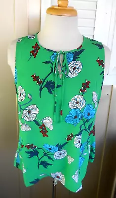 CABI Style #3785 Size Small Floral Green Polyester Sleeveless Blouse • $6.90