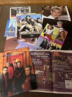 Nsync Fan Lot School Folder Magazine Clippings Posters McDonald's Tray Liners • $29.04