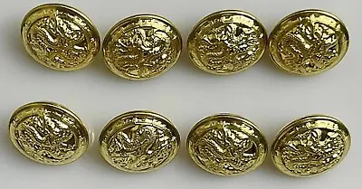 SMALL 8 Pieces Gold Metal 15mm Sleeve Buttons(Dragon) For Suit Blazer Jacket • $7.99