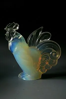 Large Art Deco Sabino Chanticleer Rooster Opalescent Glass Figure • $667.28