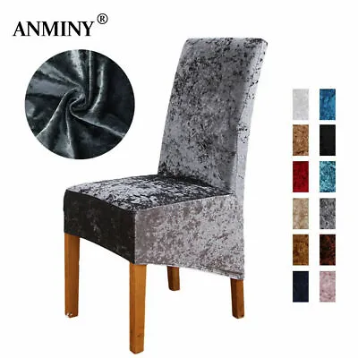 £6.79 • Buy Crushed Velvet Dining Chair Covers ANMINY Stretch Removable Protective Slipcover