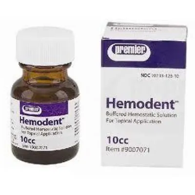 Premier Hemodent Buffered Aluminum Chloride Without Epinephrine - 10 Cc Bottle • $17.99