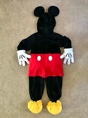 Disney Store Unisex Kids Mickey Mouse Hooded Costume Size 4 Shoe Covers Attached • $12