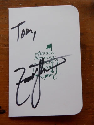 $12 • Buy 2007 Masters Champion, Zach Johnson Signed ( Personalized)  Augusta GC Scorecard
