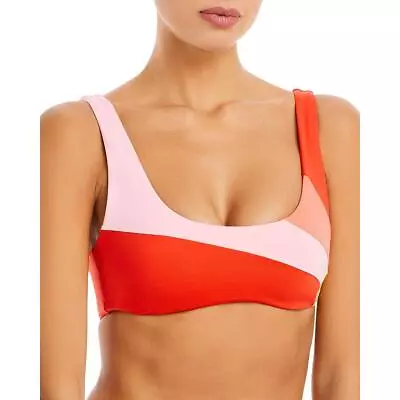 L Space Womens Lizzie Orange Colorblock Bralette Bikini Swim Top S BHFO 7465 • $35.99