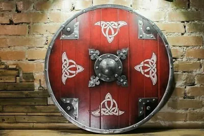 Round Wooden Viking Authentic Battleworn Norse Battle Larp Armor 24 Shield • $94.75