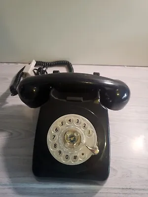 2018 Modern Retro  GPO 746 Black Dial Rotary Telephone Working • £23.99