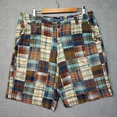 Duck Head Mens Chino Boardwalk Shorts 36x9.5 Multicolor Madras Plaid Patchwork • $28.38