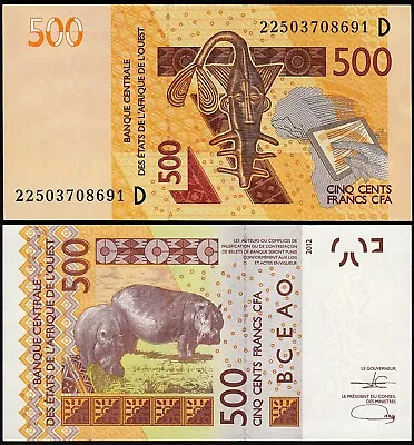 W.A.S MALI 500 Francs 2022 UNC P-New (419) • $2.99