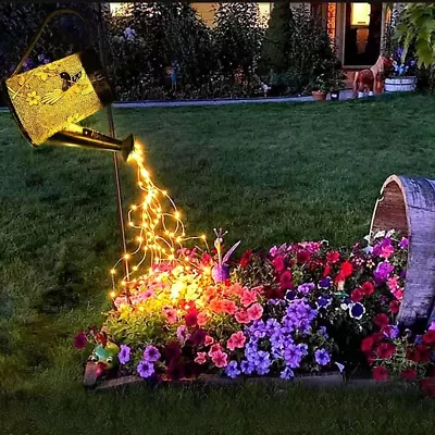 Morestar Solar Garden Fairy Lights Hummingbird Solar Watering Can Brown  • $63.35