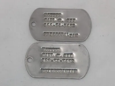 Vintage Pair Us Military Dog Tags Episcopalian Vietnam Era? One With Error • $17.99