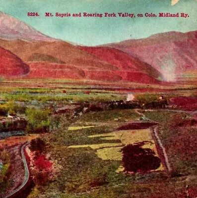 Mount Sopris And Roaring Fork Valley Colorado Midland Railway CO 1912 Postcard • $17.05