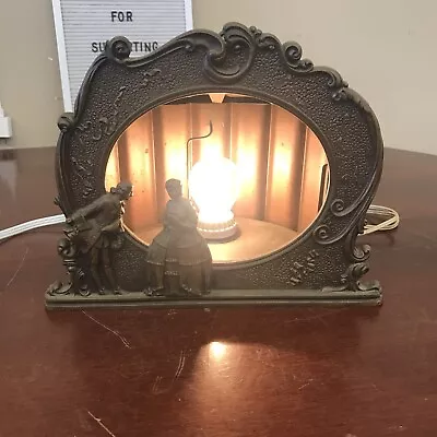 Vintage 1931 Art Deco Colonial Couple Motion Lamp Scene In Action Corp Frame • $75