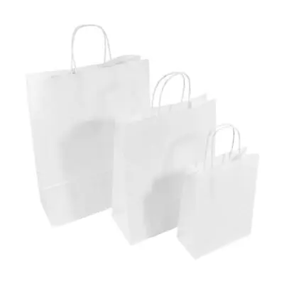 £1.20 • Buy White Twist Handle Paper Party Gift Carrier Bag Boutique Bags STRONG Recyclable