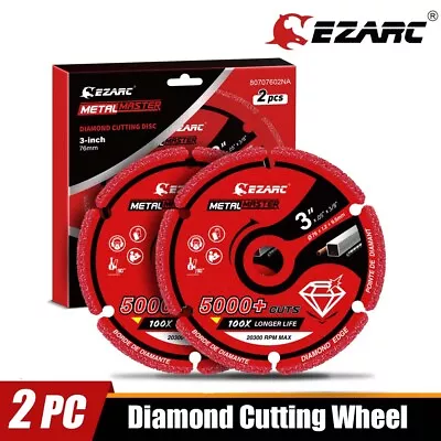 2Pack EZARC 3 X 3/8 In Diamond Cutting Wheel For Metal Rebar Steel Iron INOX • $23.37