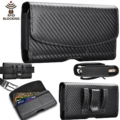 Cell Phone Holster Pouch Leather Wallet Case With Belt Loop For Iphone Samsung • $10.89