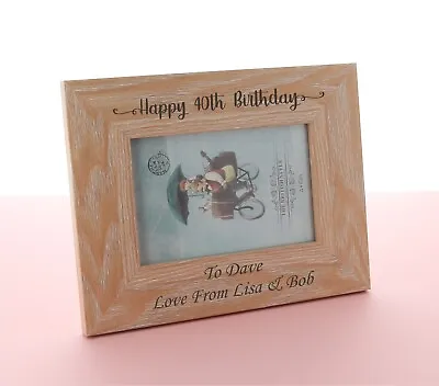 Personalised Engraved Photo Frame. Birthday Gift 18th 21st 30th 40th Gifts  • £9.98