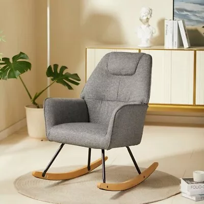 Rocking Chair Accent Chair Armchair Nursery Wingback Chair Padded Seat Lounge • $49.99