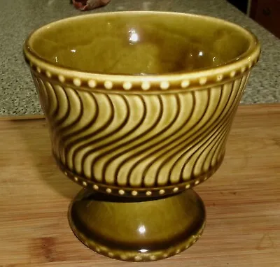 Vintage Green/Brown/Tan MCCOY Footed Jardiniere Planter Vase-SwirlPattern • $9.99