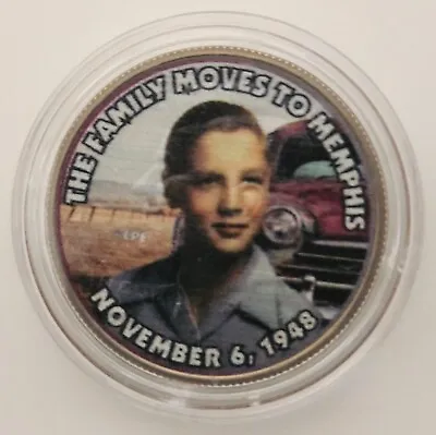 Elvis Presley Half Dollar Coin In Capsule - The Family Moves To Memphis 1948 • $10