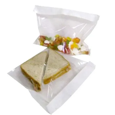 £2.30 • Buy 7x7  FILM FRONT CELLOPHANE WHITE PAPER BAGS CLEAR WINDOW CAKE SANDWICH SALE!!