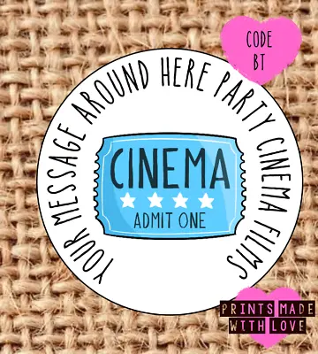 Cinema Party Stickers / Bowling / Pizza / Thank You For Coming  Sweet Cone Label • £1.60
